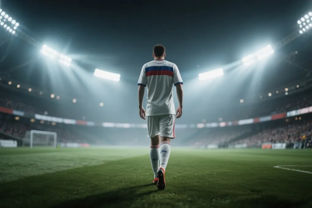 德国国家队球员背影走向球场灯光，象征传统强队与世界杯舞台的情感连接